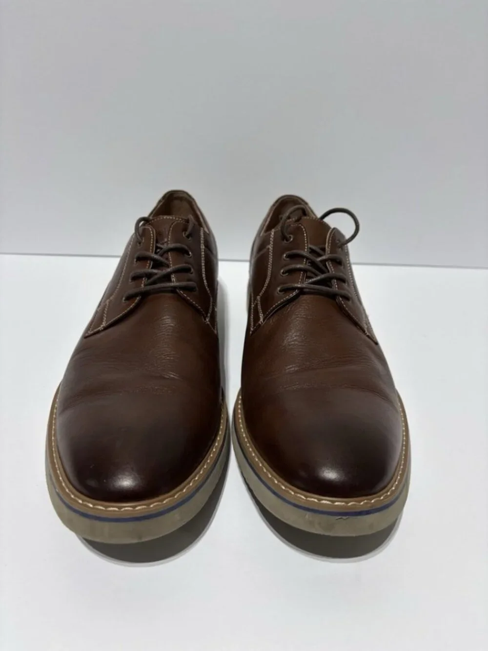 Men's Brown Leather Lace-Up Casual Dress Shoe